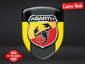 Fiat Abarth Badge Résine Édition Premium Dômes Supérieurs Élégants